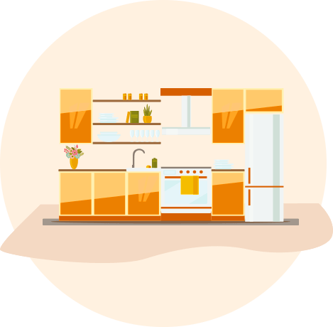 キッチン回りのお掃除 イラスト